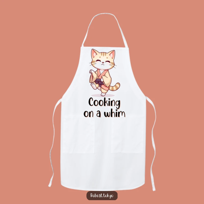 Funny Bobcat Balance Apron: Kitchen Poise, Playful Chef Style, Perfect Funny Gift