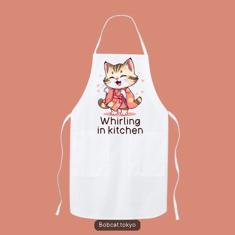 Funny Bobcat Spinning Apron: Kitchen Energy, Playful Dance Style, Perfect Funny Gift