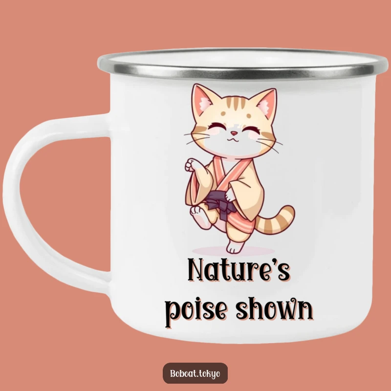 Funny Bobcat Balance Camping Mug: Adventure Poise, Durable & Hilarious Funny Gift