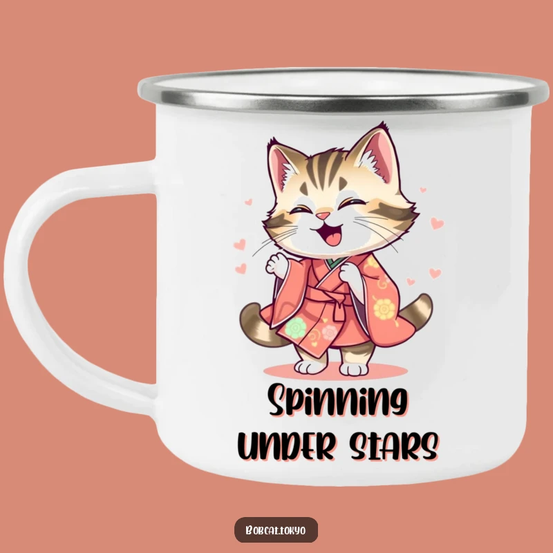 Funny Bobcat Spinning Camping Mug: Adventure Energy, Durable & Hilarious Funny Gift