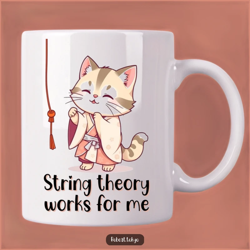 Funny Bobcat Kimono Mug: Cute Playful Kitten Gift for Cat Lovers
