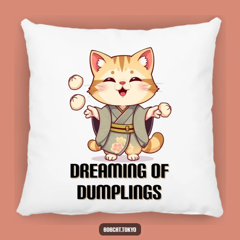 Funny Bobcat Dumpling Juggling Pillow: Cozy Culinary Comfort