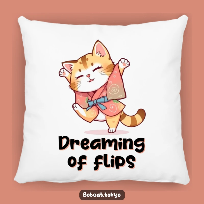 Funny Bobcat Kimono Pillow: Cozy Clumsy Somersault Comfort