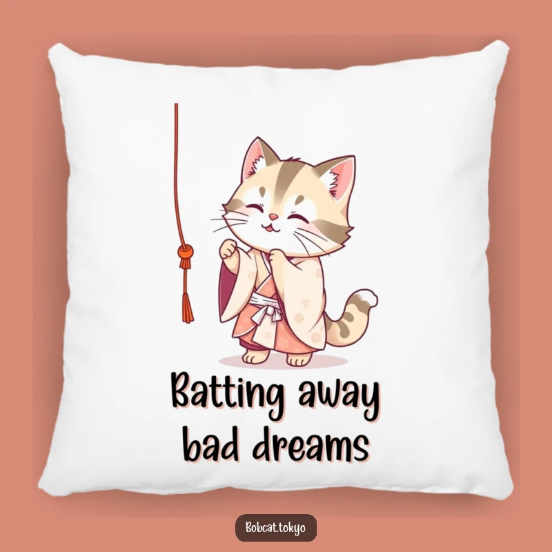 Funny Bobcat Kimono Pillow: Soft & Cute Playful Comfort Gift