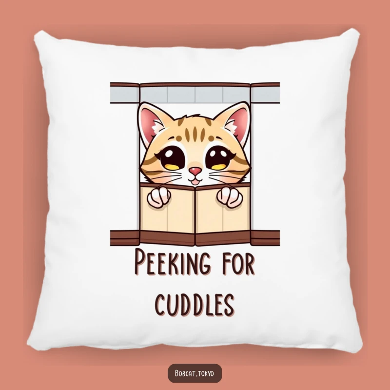 Funny Bobcat Peeking Pillow: Soft Curiosity, Folding Screen Comfort, Delightful Funny Gift