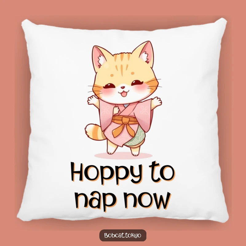 Funny Bobcat Kimono Pillow: Cozy Silly Hop Comfort