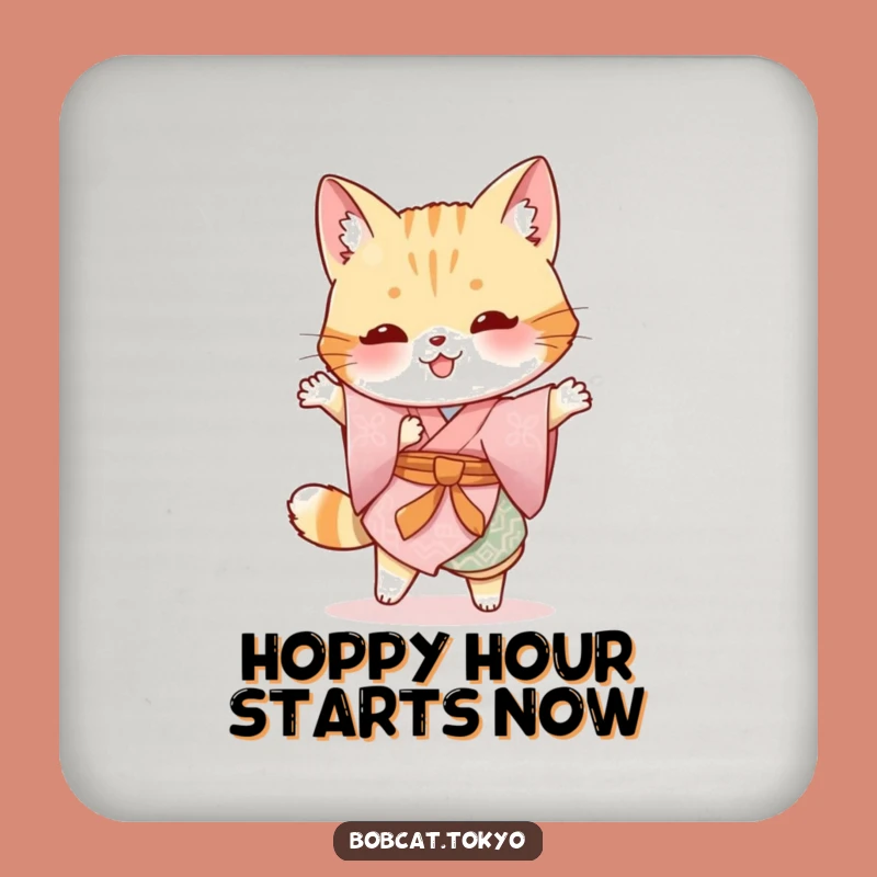 Funny Bobcat Kimono Coaster: Silly Hop Protection