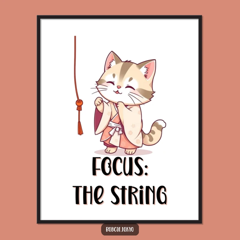 Funny Bobcat Kimono Poster: Playful & Cute Wall Art Gift