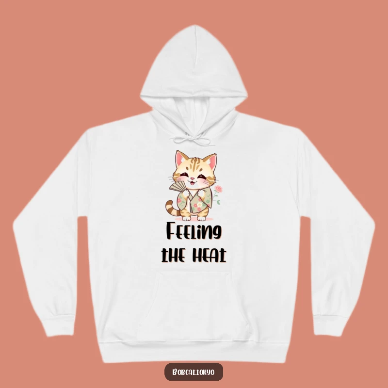 Funny Bobcat Fanning Hoodie: Cozy Heat Relief, Floral Kimono Graphic, Ultimate Funny Gift