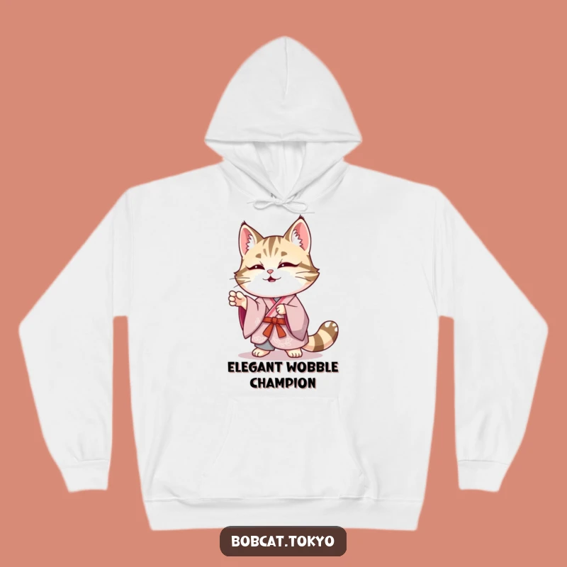 Funny Bobcat Kimono Hoodie: Cozy Elegant Wobble Comfort