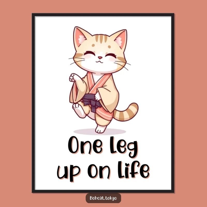 Free Printable Wall Art: Balancing Bobcat, Flowing Kimono, Artful Downloadable Decor