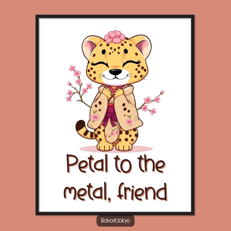 Free Printable Wall Art: Cheetah Blossom Bow - Funny Downloadable Decor for Serene Spaces