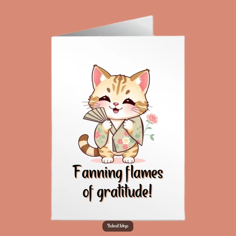 Free Printable Thank You Card: Bobcat Fanning, Express Thanks with a Cool Breeze