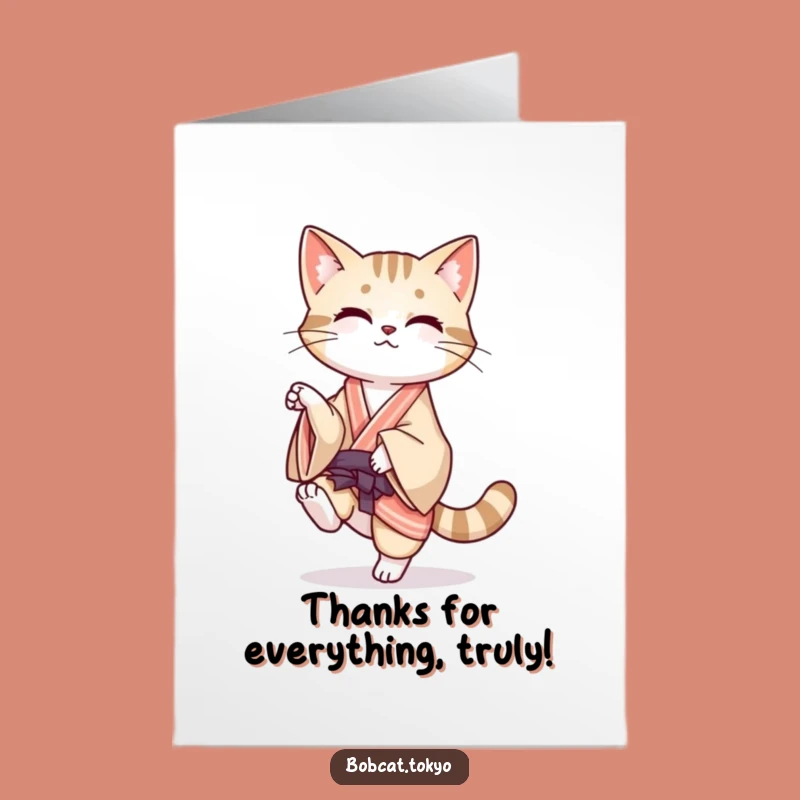 Free Printable Thank You Card: Bobcat Balance, Express Gratitude Playfully