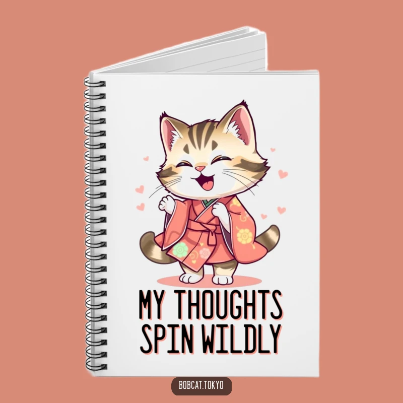 Funny Bobcat Spinning Notebook: Jot Down Ideas with Energy, Hilarious Funny Gift