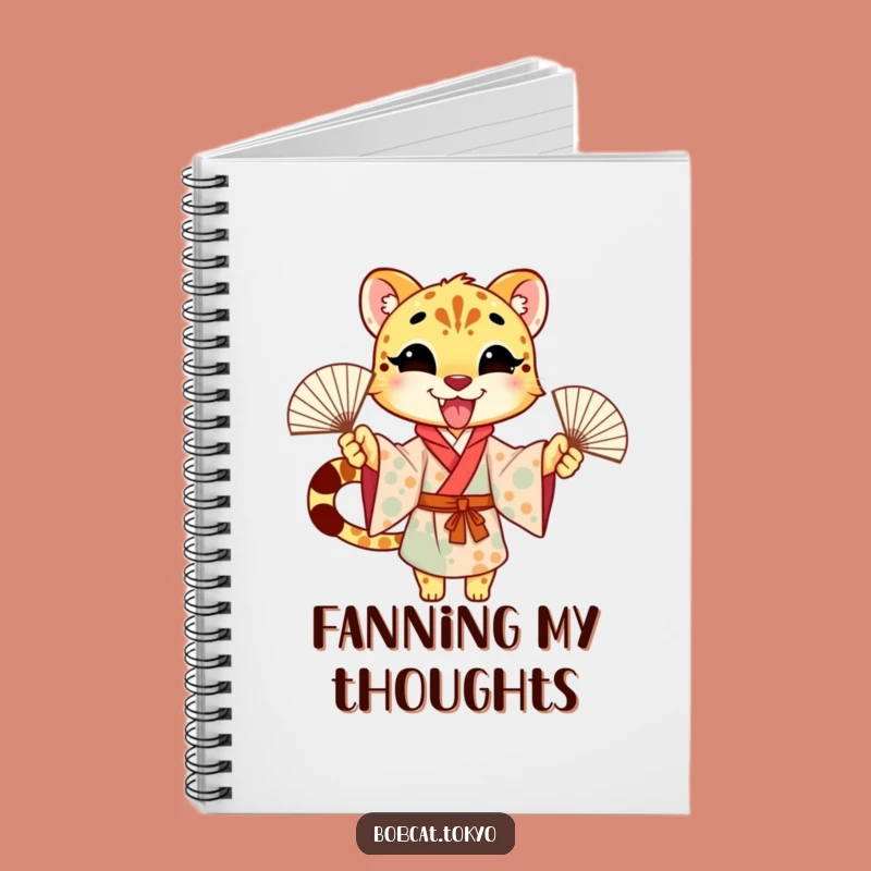Funny Cheetah Fan Dance Notebook: Excited Kimono Character for Fun Notes