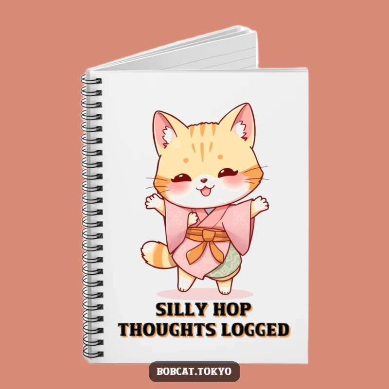 Funny Bobcat Kimono Notebook: Silly Hop Ideas Journal