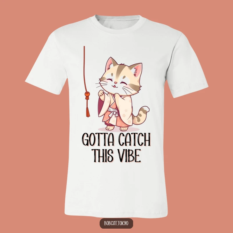 Funny Bobcat Kimono T-Shirt: Adorable Playful Cat Outfit for Casual Wear