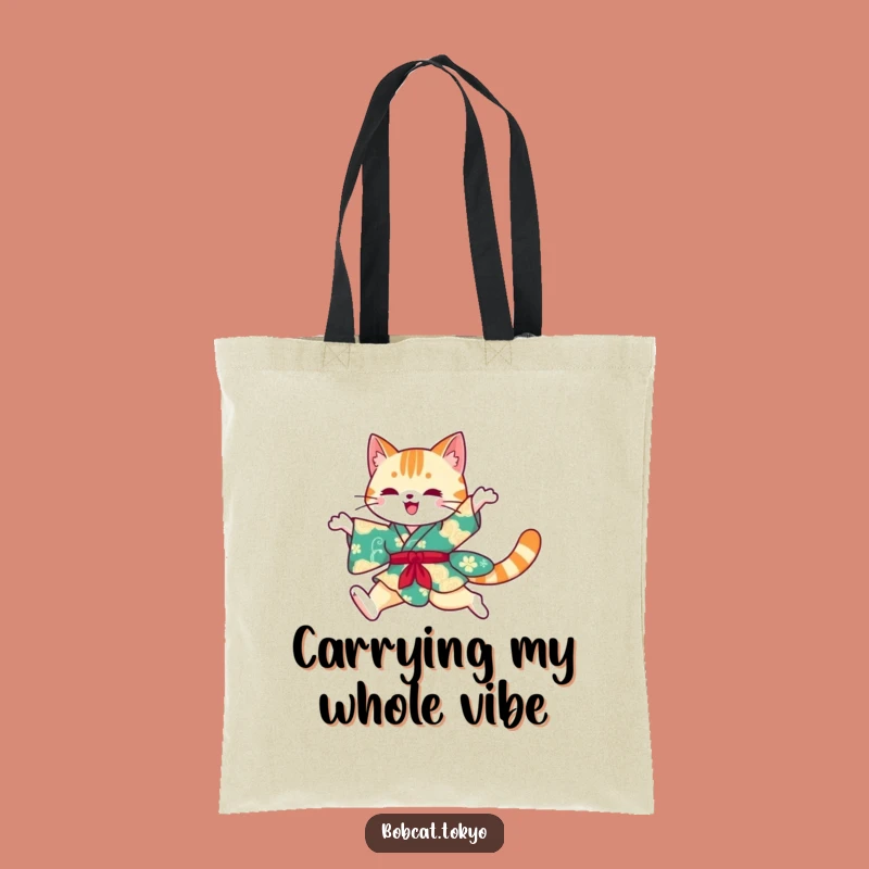 Funny Bobcat Kimono Tote Bag: Vibrant Leap Style, Spacious & Chic, Perfect Funny Gift