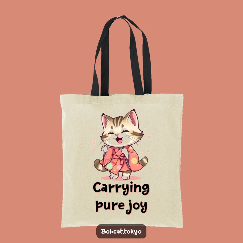 Funny Bobcat Spinning Tote Bag: Vibrant Style, Colorful Blur Accent, Perfect Funny Gift