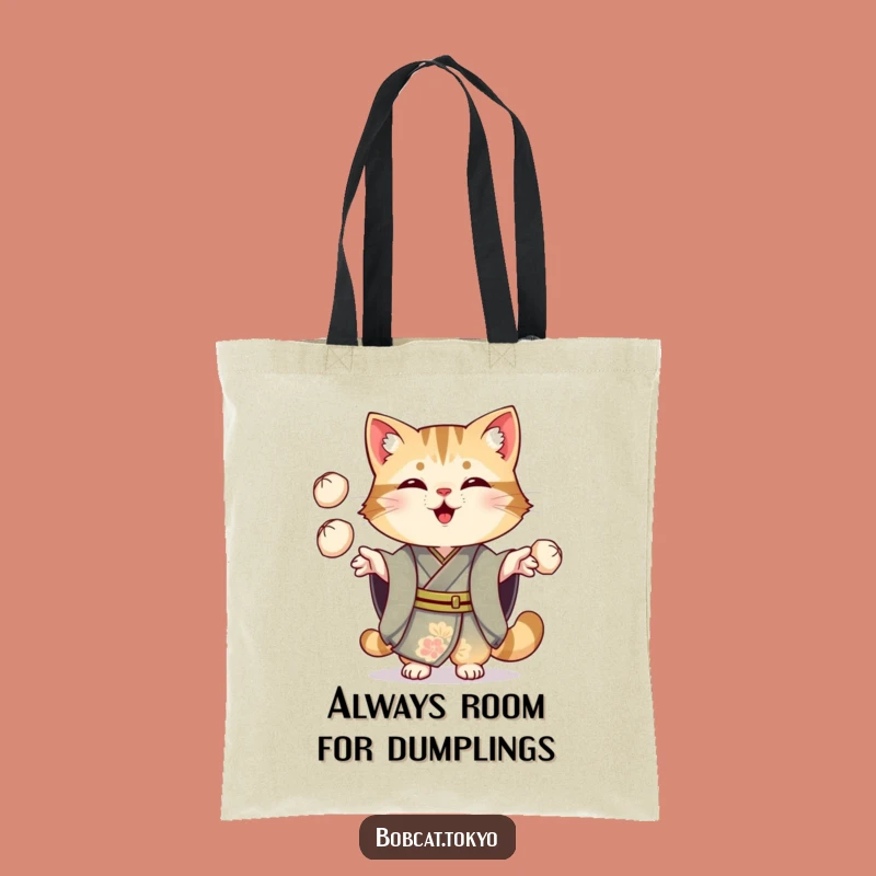 Funny Bobcat Dumpling Juggling Tote Bag: Carry Your Cheer